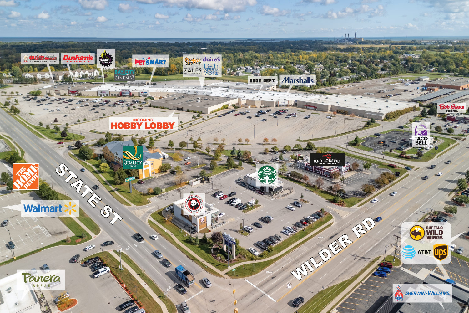Bay City Town Center Aerial Photo